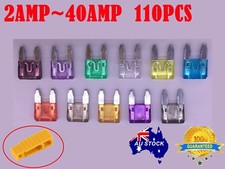110Pcs Car Fuse Assorted Auto Truck SUV Fuses Mini Blade Fuse Kits Set 2A-40A