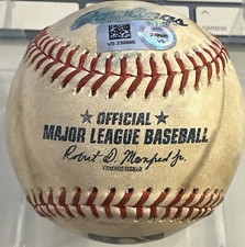 AUSTIN SLATER BRANDON CRAWFORD JAMES ASTROS vs GIANTS GAME USED BASEBALL 8102020