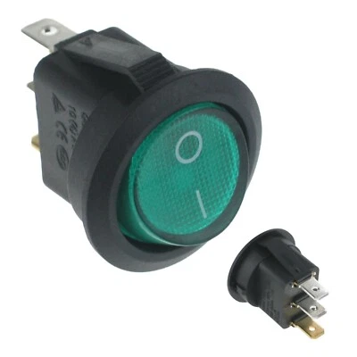 BURCO 082646951 ROUND GREEN ON/OFF ROCKER POWER SWITCH FOR VARIOUS TOASTERS