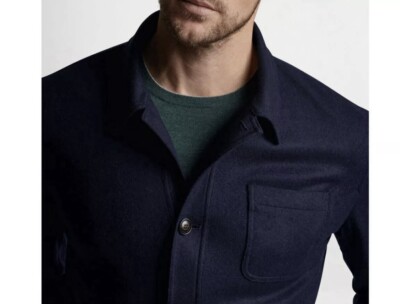 Peter Millar Artisan Crafted Cashmere Chore Coat Jacket Navy M NWT