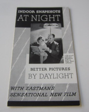 Old Vintage c.1940 KODAK - Indoor Snapshots AT NIGHT - FILM Advertising Brochure