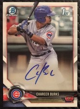 2018 Bowman Chrome Prospects Charcer Burks 1st Bowman Auto Chicago Cubs