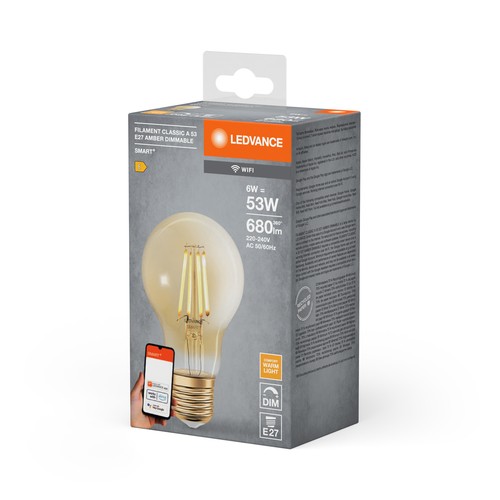 LEDVANCE Smarte LED-Lampe mit WiFi Technologie in Gold Glas, Sockel E27, - Bild 2 von 6