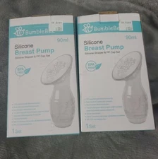 Lot of 2 Bumblebee Silicone Breast Pump And Heart Stopper With Bag 90ml 