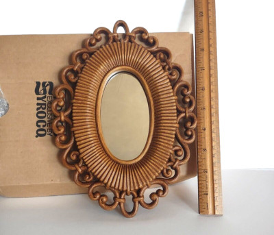 1979 HOMCO Syroco Oval Wall Mirror In Original Box *NOS *9''