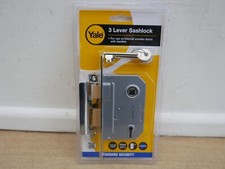 YALE M320 21/2" 64mm  3 LEVER MORTISE SASH LOCK CHROME FINISH