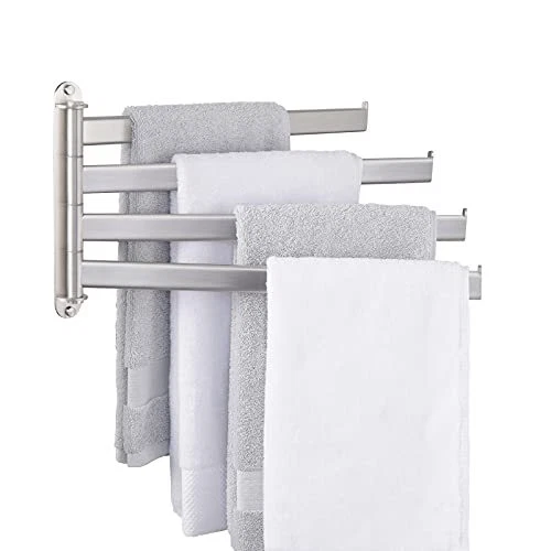 Bathroom Towel Rack 15.5inch Swivel Towel Bar 4arm Swivel Towel Rack Wall  Mounte