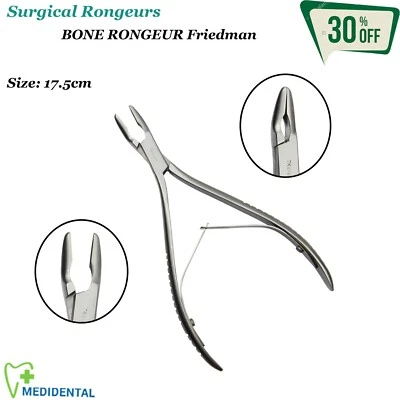 TK PLUS LTD. Surgical Friedman Bone Rongeurs 17cm Delicate Tapered Jaw Veterinary Instruments