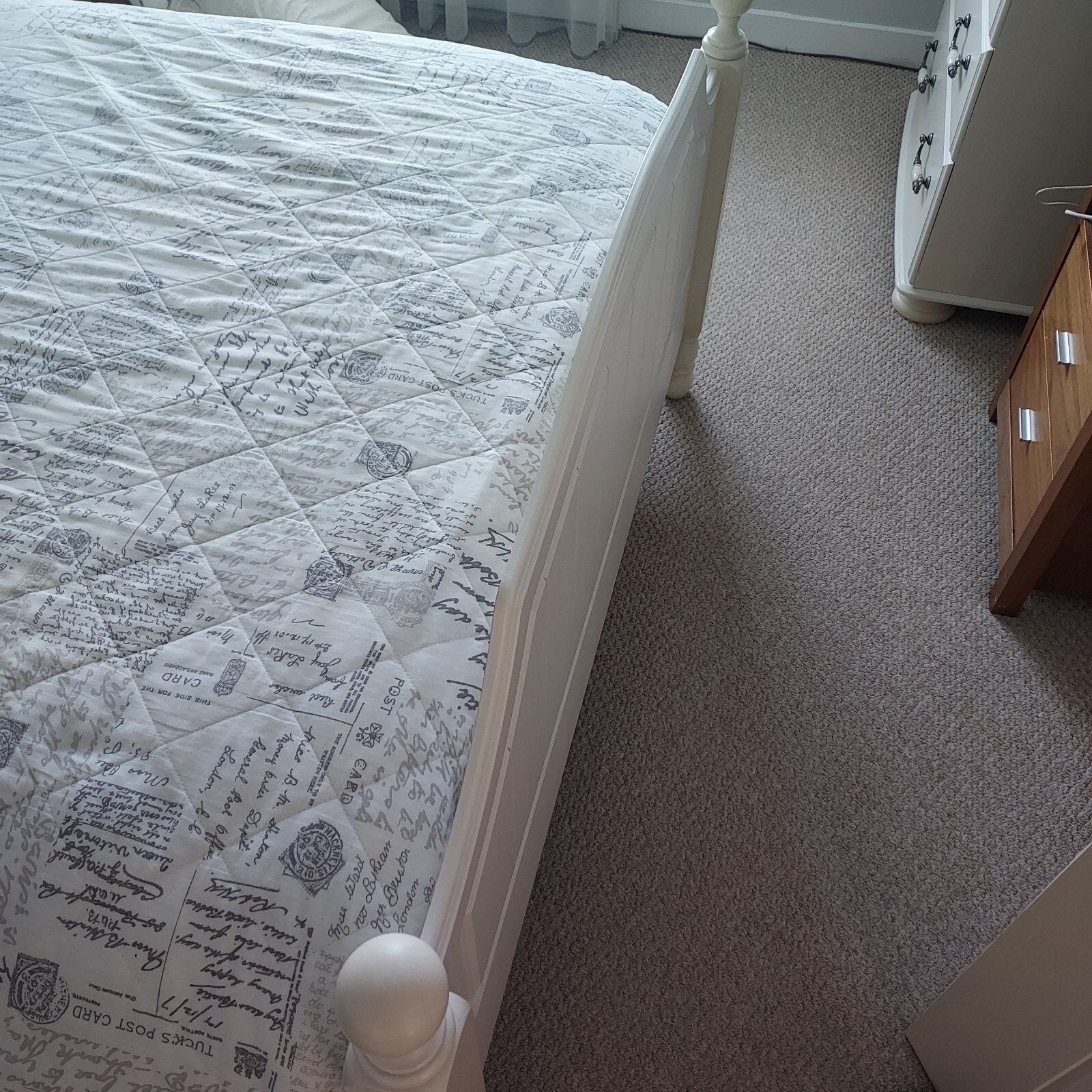 White wooden bed frame double eBay