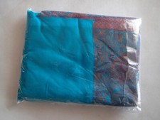 Genuine INDIA SARI, Turquoise  Red Orange Multi-color, Decorative Shawl Scarf