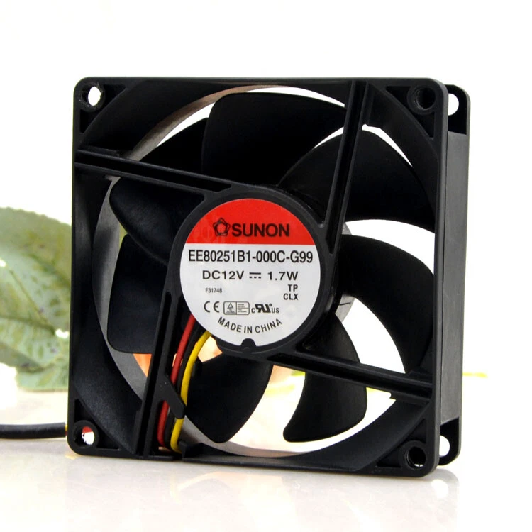 1pc SUNON EE80251B1-000C-G99 12V 1.7W 8025 8CM 3-wire Cooling Fan - Image 2 of 4