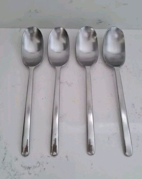 4 X CUCHARAS POSTRE IKEA DATA CUBIERTOS ACERO INOXIDABLE 20,5 cm Vintage