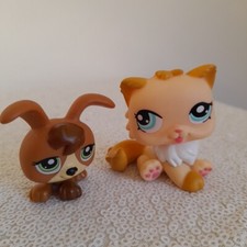 LITTLEST PET SHOP # 1320 gatto persiano # 1338 cucciolo cane fascio LPS HASBRO
