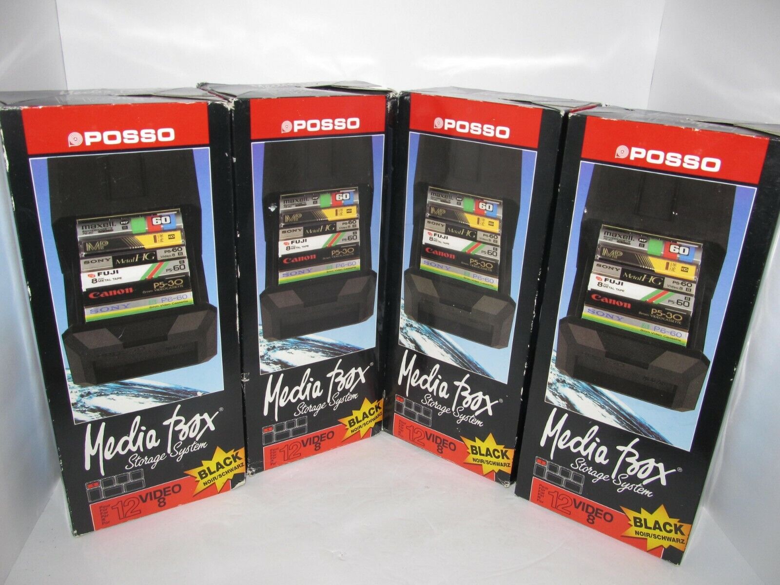 4 Vintage Posso Media Storage 8mm Soldering Price reduction System Cassettes Box