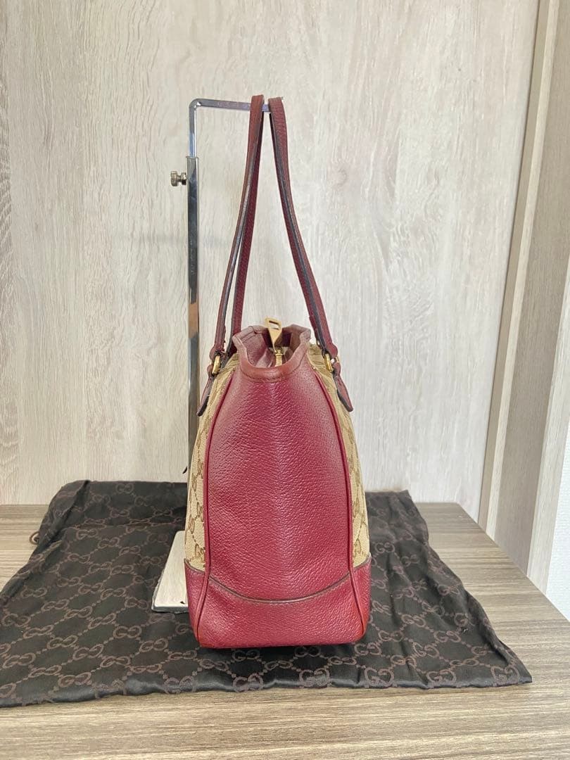GUCCI Handbag Interlocking GG Pattern Canvas Leather Red — image 3