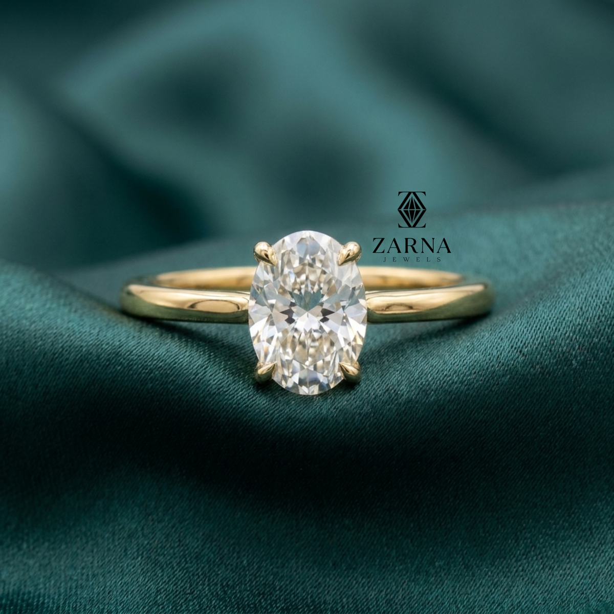 1.00 Ct. Oval Cut Classic Solitaire Lab Grown Diamond Engagement 