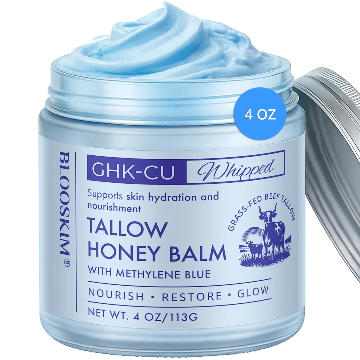 ghk-cu whipped tallow honey balm with methylene blue WAESKI Ghk-Cu Peptide Cream Contains Manuka Honey and Grass-Fed Beef Tallow Repair Skin Barrier Apothecary Basics Whipped Tallow Balm