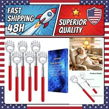 Extendable Back Scratcher Set 6 Pack Metal Bear Claw Red ZMOIVOK