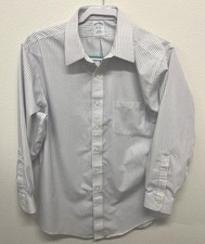 Brooks Brothers Long Sleeve Non Iron Button Front Striped Shirt, Size 16-32