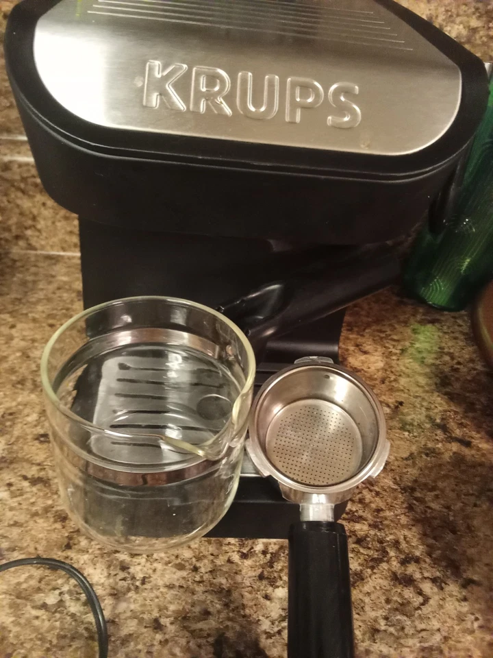 Krups XP1020 Steam Espresso Machine with Glass Carafe, 4-cup, black - Image 3 of 4