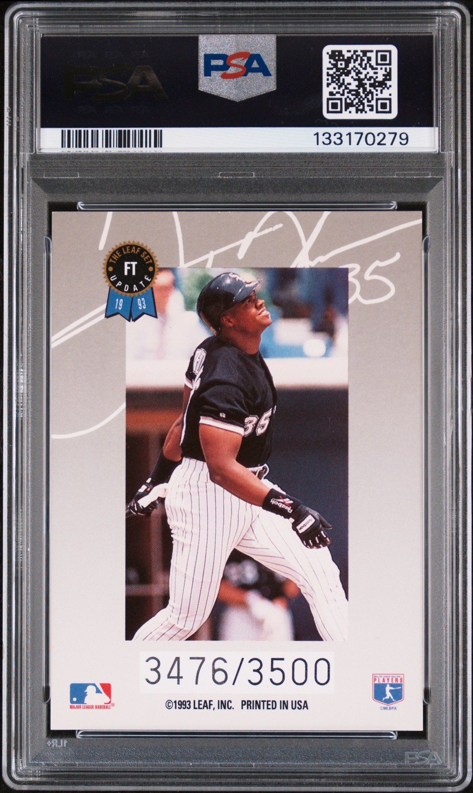1993 LEAF UPDATE AUTO #FT FRANK THOMAS 3476/3500 PSA 9 AUTO 10 view 2