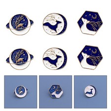6Pcs Chic Alloy Brooches Reusable Colorful Clothing Accessories