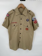 Boy Scouts of America Men  s Uniform Shirt Cotton Blend Short Sleeve Size Medium