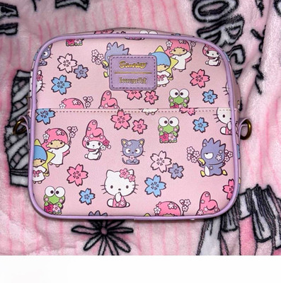 Loungefly Sanrio Hello Kitty & Friends Pink Crossbody Bag Keroppi My Melody