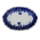 Vintage Johnson Bros Clayton Flow Floral Blue 16" Ironstone Oval Serving Platter