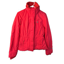 Abercrombie Fitch Neon Pink Puffer Jacket Girls Medium Full Zip