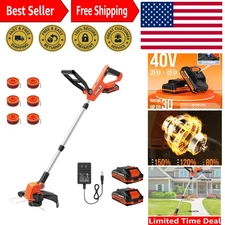 20V String Trimmer Cordless, 12 Inch 2 in 1 Trimmer and Edger, Automatic Line...