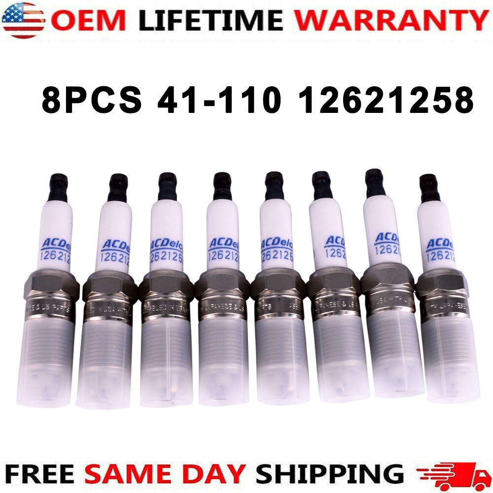 8PCS ACDelco Iridium Spark Plugs For Chevy GMC 4.8L 5.3L 6.0 41-110 12621258
