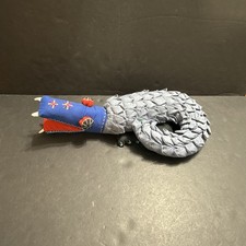 Decorative Kids Alligator Crocodile Plush Pillow Blue Jean 15  Red Embroidered