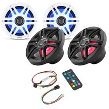 Clarion 2 Pairs CMS-651RGB-SWB 6.5-inch Speakers, Sport Grilles with RGB LE...