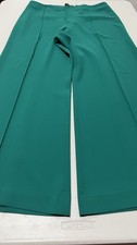 ALICE+OLIVIA GREEN WOMEN HIGH WAIST WIDE LEG PANTS SIZE 14 MADE IN VIETNAM