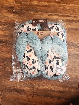 NWT Lazy Ones ''Cat Nap'' Spa Slippers Size L/XL Women's Size 7-9