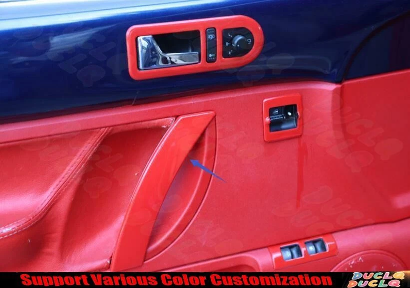 Cubierta de moldura de manija de copiloto para tablero de instrumentos rojo brillante para Volkswagen Beetle 2003-2012 Foto 2 de 4