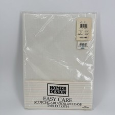 Vintage Home Design Tablecloth , White 70 Round Scotchgard Soil Release .
