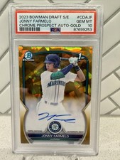 2023 Bowman Chrome Draft Sapphire Prospect Autographs Jonny Farmelo Gold /50 