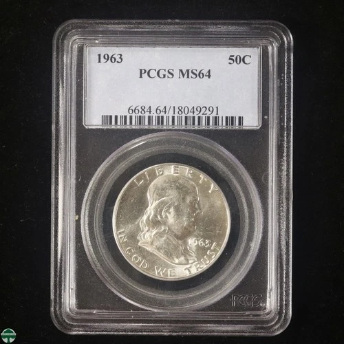1963 Franklin Half Dollar PCGS MS64 - Nice White Coin