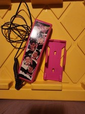 Vintage 1990 Hasbro New Kids on the Block Hot Pink Phone with Wall Mount - NKOTB