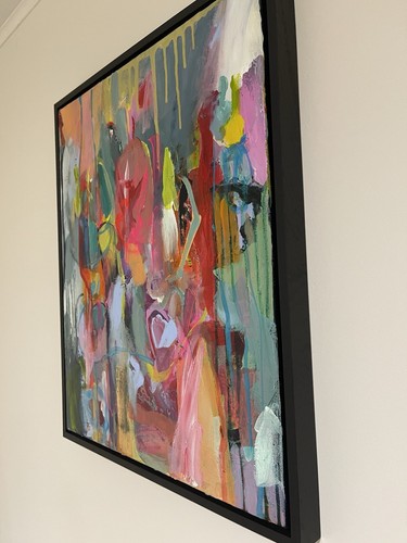 Original Abstract Acrylic Painting 40x50cm in Black Wood Frame Jennifer Day - Picture 16 of 18