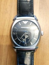 Orologio Emporio Armani uomo quarzo AR, cassa a cuscino, pelle nera – originale