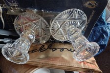 Crystal Glass Candle Stick Holders X2