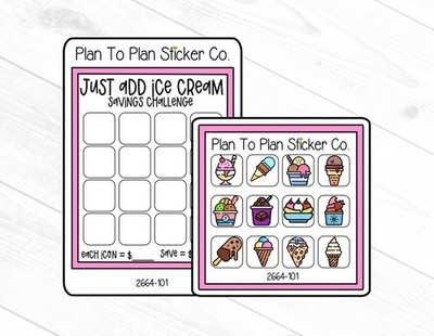 2664-101~~Just Add Ice Cream Savings Challenge Planner Stickers