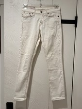 Red Engine Vintage Original Denim Cayenne White Jeans Size 28 Made In USA
