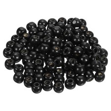 uxcell Natural Wood Beads, 500Pcs 10mm Diameter Black Round Loose 10mm,