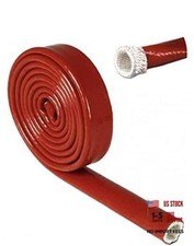 Red Heat Shield Insulation Heat Sleeve for 1" ID*3.3FT Fuel Line Heat
