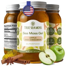 Wildcrafted Irish Sea Moss Gel  Made with Dried Seaweed Seamoss Apple Cinnamon