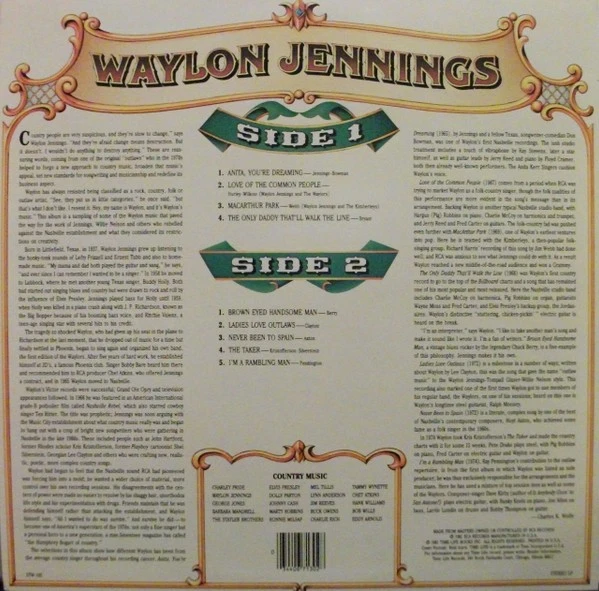 Waylon Jennings - Country Music (LP, Comp, Bar) (Mint (M)) - 3760959826 - Image 2 of 4